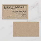 Minimale, einfache Anwaltskarte Visitenkarte (Vorne/Hinten)