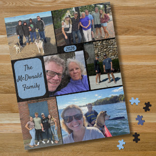 Minimale einfache Familien-6-Foto-Collage Puzzle
