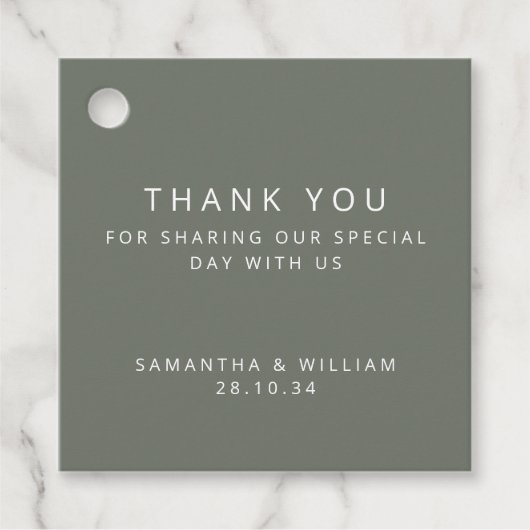 Minimale einfache Hochzeit Geschenkanhänger (Vorderseite)