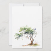 Minimale einfache Hochzeit mit Botanischem Baum Einladung (Rückseite)