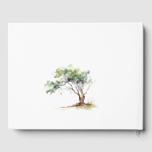 Minimale einfache Hochzeit mit Botanischem Baum Gästebuch (Rückseite)