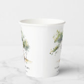 Minimale einfache Hochzeit mit Botanischem Baum Pappbecher (Rechts)