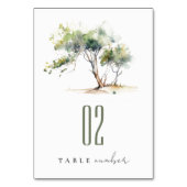 Minimale einfache Hochzeit mit Botanischem Baum Tischnummer (Vorderseite)