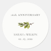 Minimale einfache Kiefernzweigung jedes Jahr Runder Aufkleber (Vorderseite)