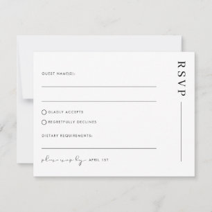 Minimale einfache klassische Hochzeits-RSVP-Postka RSVP Karte