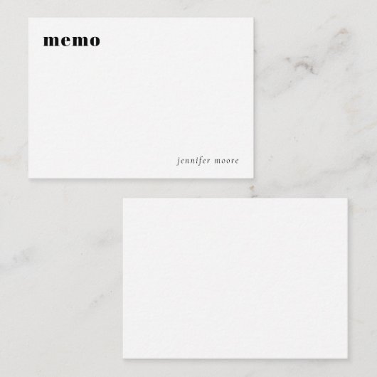 Minimale einfache Memo Planner Note Card Mitteilungskarte (Vorne/Hinten)