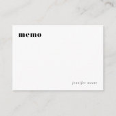 Minimale einfache Memo Planner Note Card Mitteilungskarte (Vorderseite)