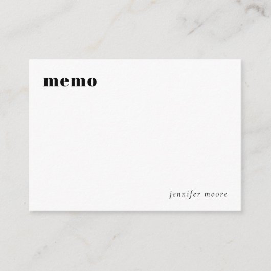Minimale einfache Memo Planner Note Card Mitteilungskarte (Vorderseite)