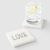 Minimale, einfache, moderne coole Design-Liebe Nas Steinuntersetzer (Seitenansicht)