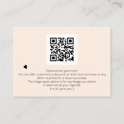 *~* Minimale einfache QR Danke Branding Logo Enc Begleitkarte (Rückseite)