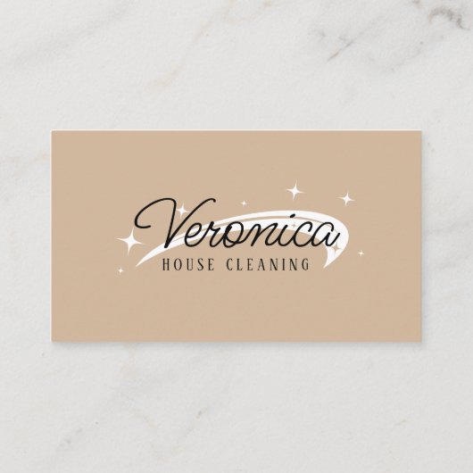 Minimale einfache Reinigung von White Biege Maid Visitenkarte (Rückseite)
