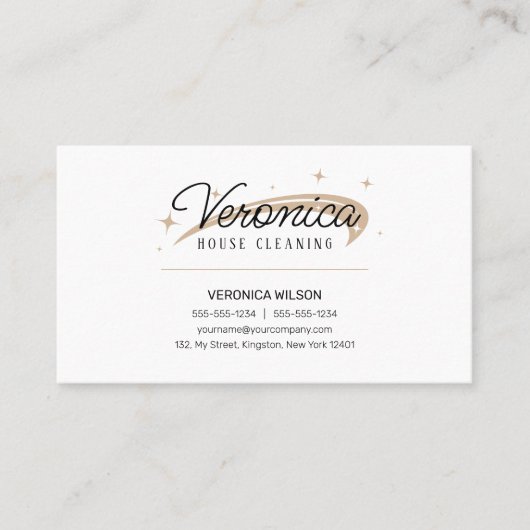 Minimale einfache Reinigung von White Biege Maid Visitenkarte (Vorderseite)