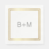 minimale einfache, saubere und klare Monogramm in Serviette (Vorderseite)