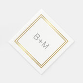 minimale einfache, saubere und klare Monogramm in Serviette (Ecke)