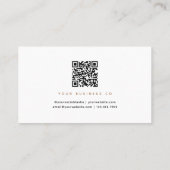 Minimale einfache Schriftart-Duo-QR-Code Visitenkarte (Rückseite)