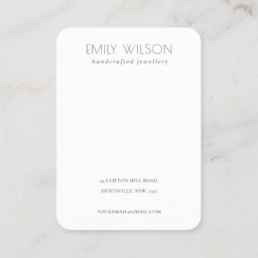 Minimale einfache Schwarz/Weiß Dunkelerring-Anzeig Visitenkarte (Rückseite)