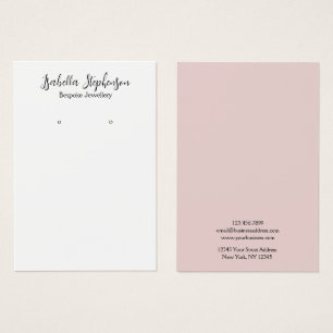 Minimale einfache Schwarz-Weiß-Rosa-Ohrring-Displa