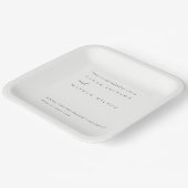 Minimale einfache Schwarz-Weiß-Typografie-Hochzeit Pappteller (Gewinkelt)