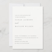 Minimale einfache Schwarz-Weiß-Typografie-Verlobun Einladung (Vorderseite)
