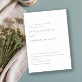 Minimale einfache Schwarz-Weiß-Typografie-Verlobun Einladung