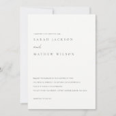 Minimale einfache Schwarz-weiße Typografie Vow Ern Einladung (Vorderseite)