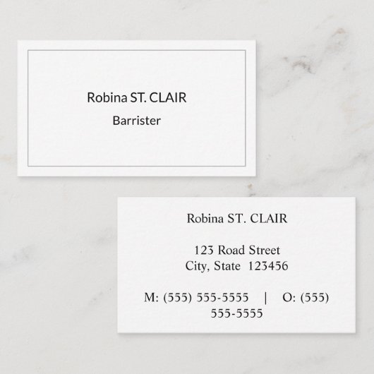 Minimale, einfache und Minimalistische Visitenkart Visitenkarte (Vorne/Hinten)