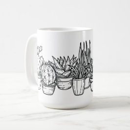 Minimale eingetopfte Kakteen – Botanik in schwarze Kaffeetasse
