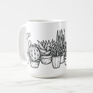 Minimale eingetopfte Kakteen – Botanik in schwarze Kaffeetasse