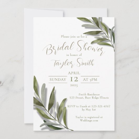 Minimale Einladung von Mediterranean Boho Chic (Vorderseite)