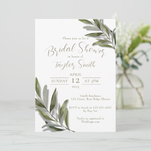 Minimale Einladung von Mediterranean Boho Chic (Stehend Vorderseite)