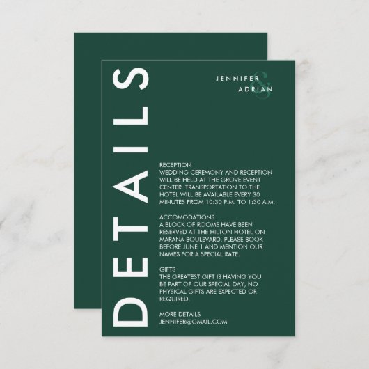 Minimale Einladung zur Hochzeit (Vorne/Hinten)