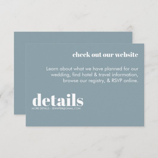 Minimale Einladung zur Hochzeit (Vorne/Hinten)