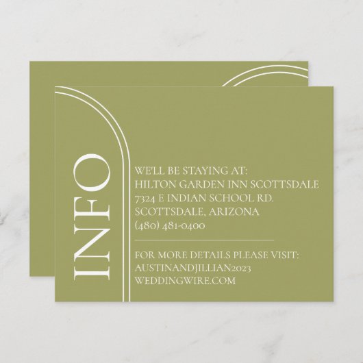 Minimale Einladung zur Hochzeit (Vorne/Hinten)