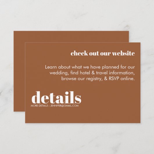 Minimale Einladung zur Hochzeit (Vorne/Hinten)