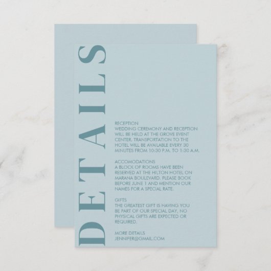 Minimale Einladung zur Hochzeit (Vorne/Hinten)