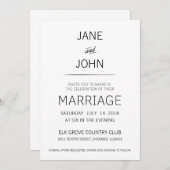 Minimale Einladung zur Hochzeit (Vorne/Hinten)