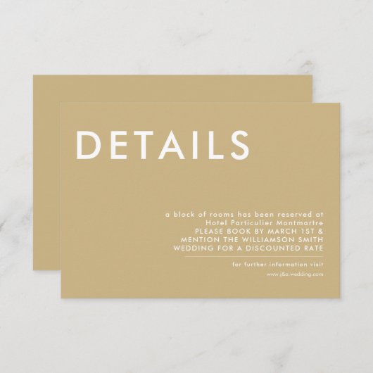 Minimale Einladung zur Hochzeit (Vorne/Hinten)