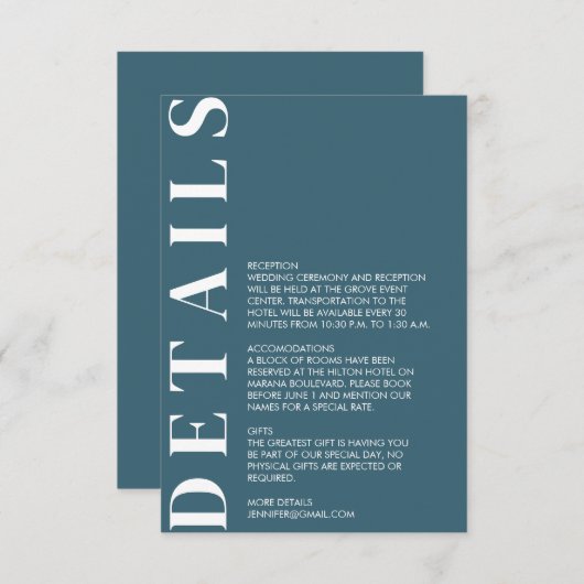 Minimale Einladung zur Hochzeit (Vorne/Hinten)