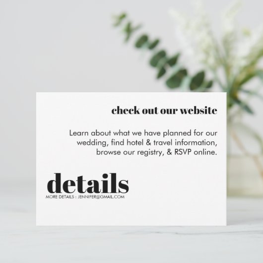 Minimale Einladung zur Hochzeit (Stehend Vorderseite)