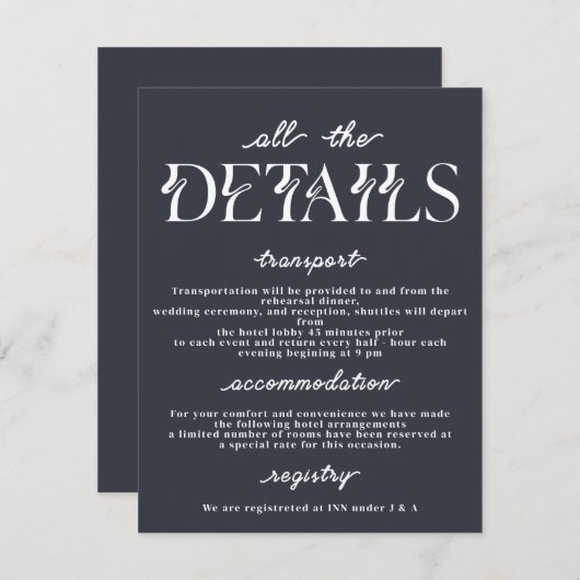 Minimale Einladung zur Hochzeit (Vorne/Hinten)