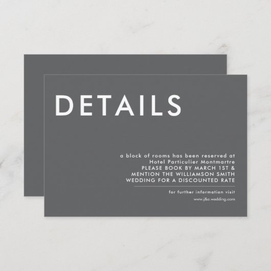 Minimale Einladung zur Hochzeit (Vorne/Hinten)