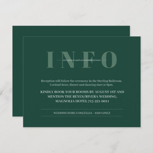 Minimale Einladung zur Hochzeit (Vorne/Hinten)