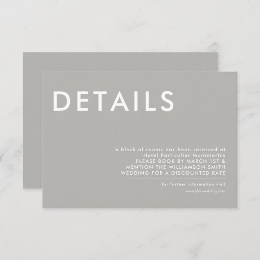 Minimale Einladung zur Hochzeit (Vorne/Hinten)