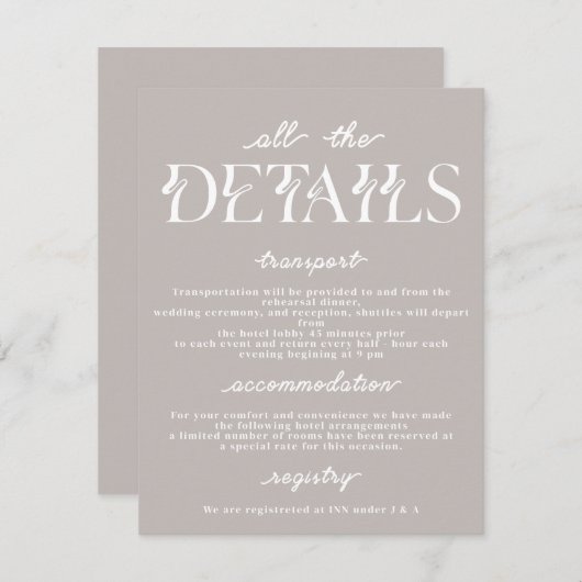 Minimale Einladung zur Hochzeit (Vorne/Hinten)