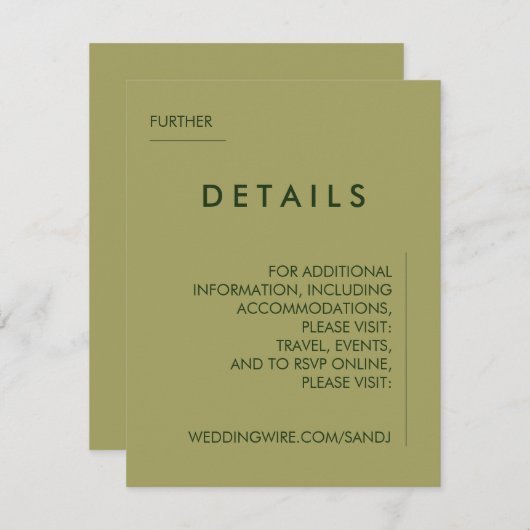 Minimale Einladung zur Hochzeit (Vorne/Hinten)