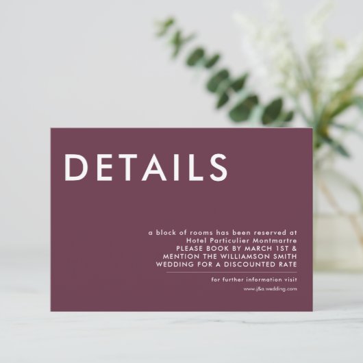 Minimale Einladung zur Hochzeit (Stehend Vorderseite)