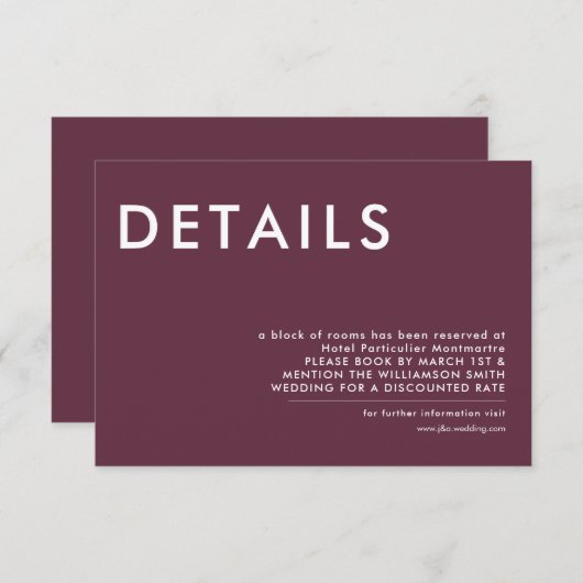 Minimale Einladung zur Hochzeit (Vorne/Hinten)