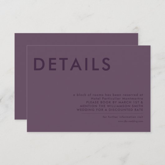 Minimale Einladung zur Hochzeit (Vorne/Hinten)