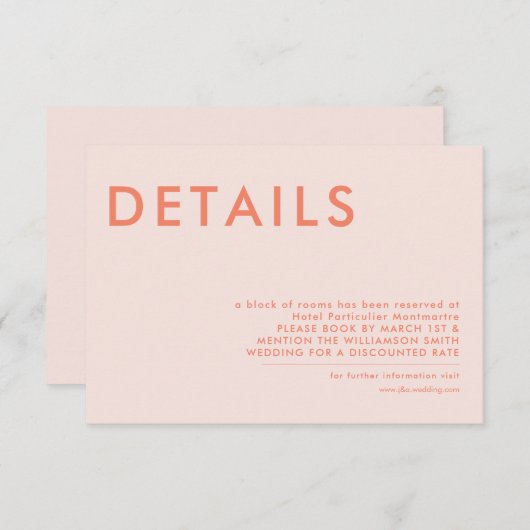 Minimale Einladung zur Hochzeit (Vorne/Hinten)