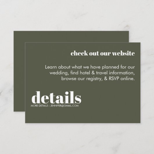 Minimale Einladung zur Hochzeit (Vorne/Hinten)